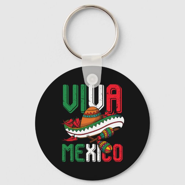 Viva Mexico Cinco De Mayo  Keychain (Front)