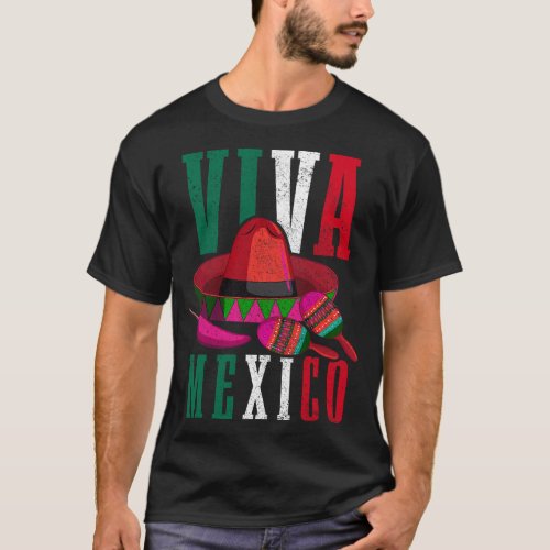 Viva Mexico Cinco De Mayo Vintage Mexican  friend T_Shirt