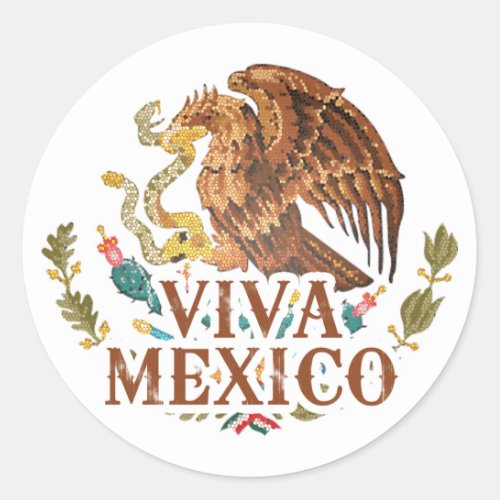 Viva Mexico Classic Round Sticker