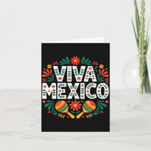 Viva mexico colorful folk art mexican independence card
