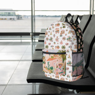 Viva México   Cute Illustrated Mexican Themed Printed Backpack