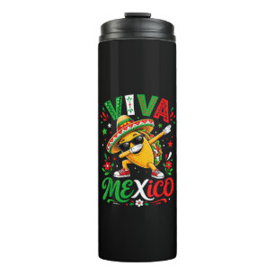 Viva Mexico Dabbing Taco Funny Sombrero Thermal Tumbler