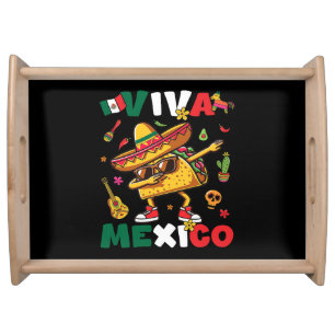 Viva Mexico Dabbing Taco Sombrero Mexican Serving Tray
