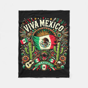Viva Mexico Independence Day Mexican Flag Mexicano Fleece Blanket