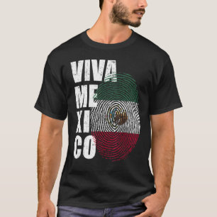 Viva Mexico It's In My DNA Mexican Fingerprint In T-Shirt