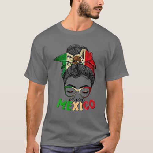 Viva Mexico Messy Hair Mexico Women Sunglass Mexic T_Shirt