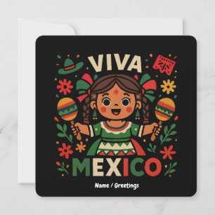 Viva Mexico Mexican Girl Independence Day Women  Invitation