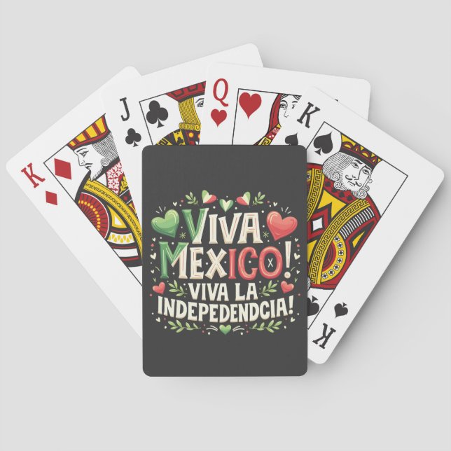 Viva Mexico Mexican independence day  Poker Cards (Back)