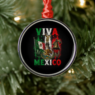 Viva Mexico Mexican Independence Day Retro Metal Ornament