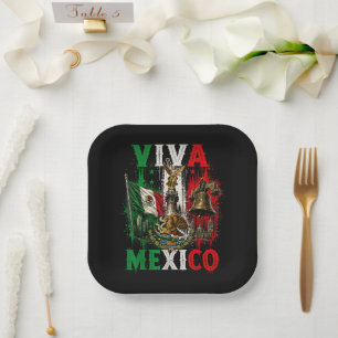 Viva Mexico Mexican Independence Day Retro Paper Plates