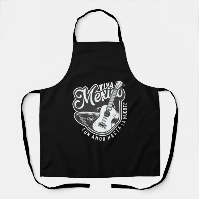 Viva Mexico Party With My Guitar Apron (Front)
