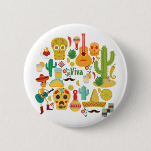 viva mexico pinback button