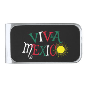 Viva Mexico Silver Finish Money Clip