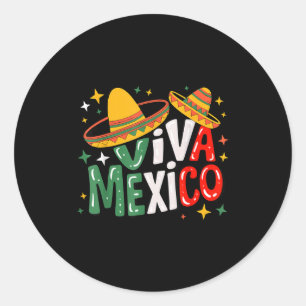 Viva mexico toddler girls boys mexican flag classic round sticker