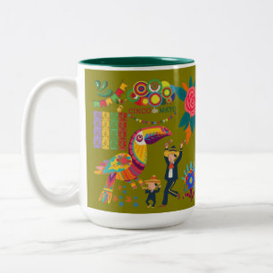 Viva Mexico Vibes olive Two-Tone Coffee Mug