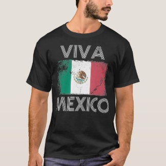 VIVA MEXICO Vintage Flag Proud Meican Latino Hispa T-Shirt