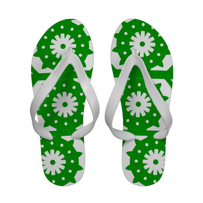 viva Mexico white flower pattern Flip Flops