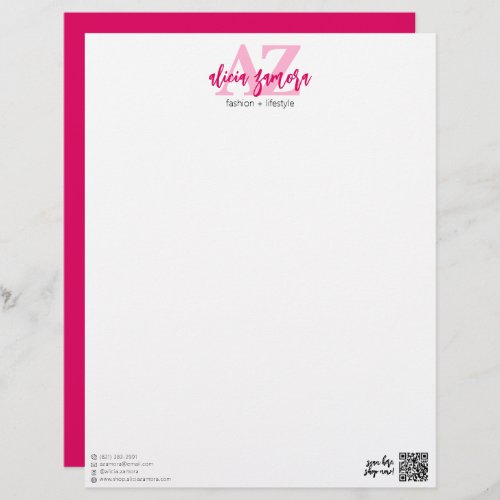 Viva Modern Magenta Bold Chic Stylish Pink Custom Letterhead