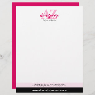 Viva Modern Magenta Bold Chic Stylish Pink Custom Letterhead