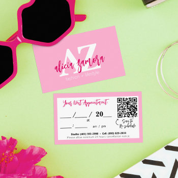 Viva Modern Magenta Chic Modern Salon Appointment Business Card by CyanSkyDesign at Zazzle