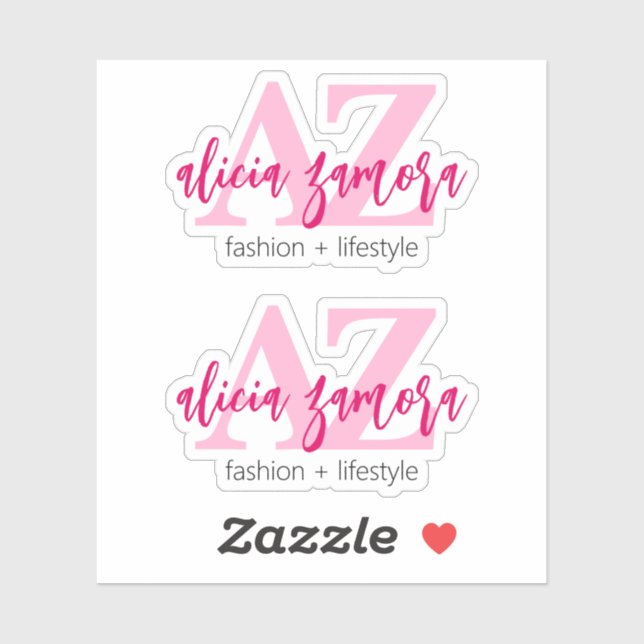 Viva Modern Magenta Script Name Logo Influencer Sticker (Sheet)