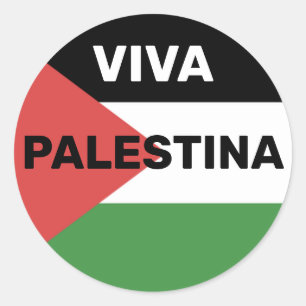 VIVA PALESTINA FREE PALESTINE FLAG RED BLACK GREEN CLASSIC ROUND STICKER