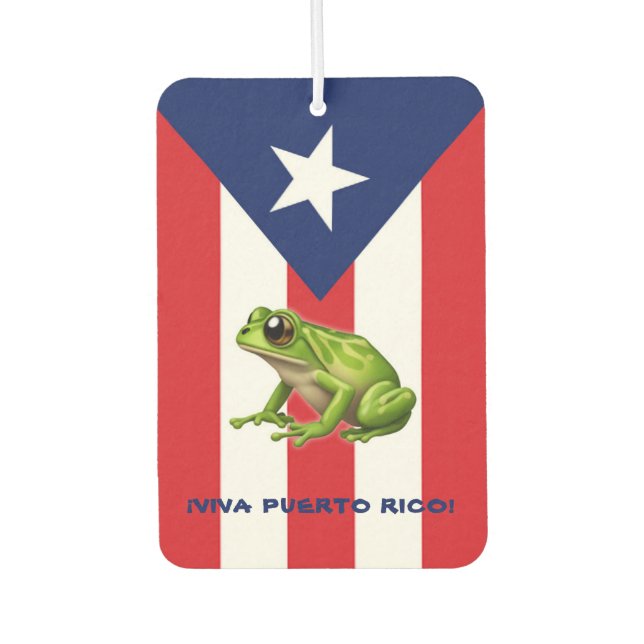 VIVA PUERTO RICO Coqui Customizable Air Fresher Freshener (Front)