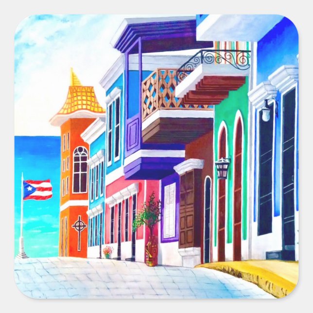 ¡Viva Puerto Rico! Square Sticker (Front)