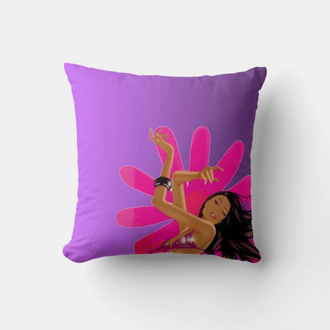 Viva Purple and White Pillow (Front)