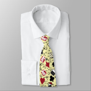 Viva Vegas Casino Retro Gambling Yellow Neck Tie