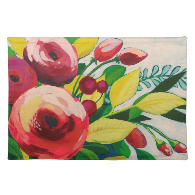 Vivacious Blooms Cloth Placemat (Front)