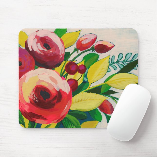 Vivacious Blooms Mouse Pad (With Mouse)