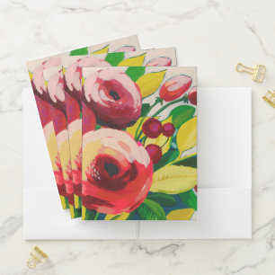 Vivacious Blooms Pocket Folder