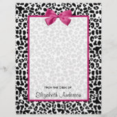 Vivacious Dark Pink Ribbon Leopard Print With Name (Front)