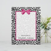 Vivacious Dark Pink Ribbon Leopard Print With Name (Standing Front)