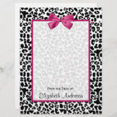 Vivacious Dark Pink Ribbon Leopard Print With Name (Front/Back)