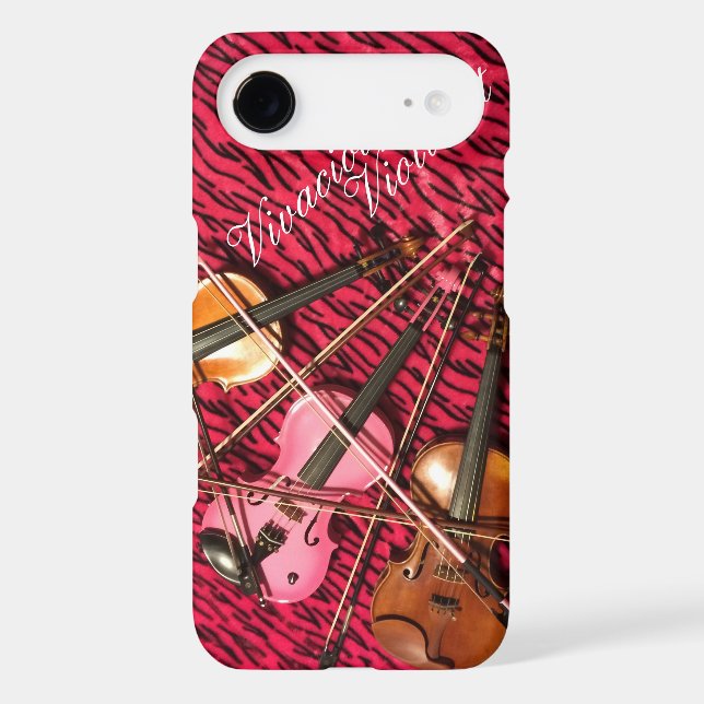 Vivacious Violinist Customizable Pink Violins Case-Mate iPhone Case (Back)