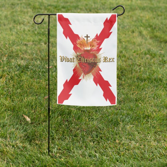 VIVAT CHRISTUS REX GARDEN FLAG (In SItu)