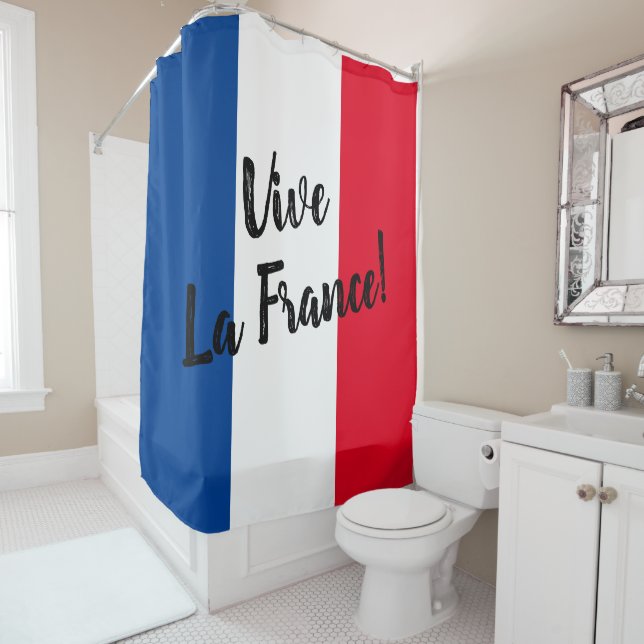 Vive La France French flag custom Shower Curtain (In Situ)