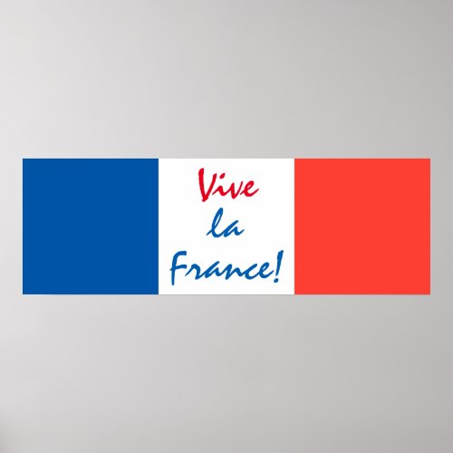 Vive La France French Flag Customizable Poster