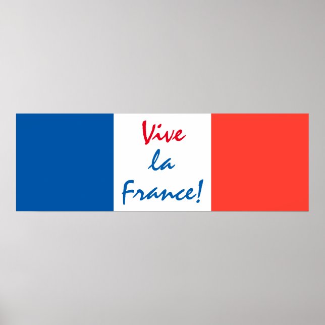 Vive La France French Flag Customizable Poster (Front)