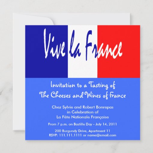 Vive la France Invitation to a French Event Zazzle