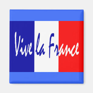 Vive la France - Red, White, Blue French Flag Magnet