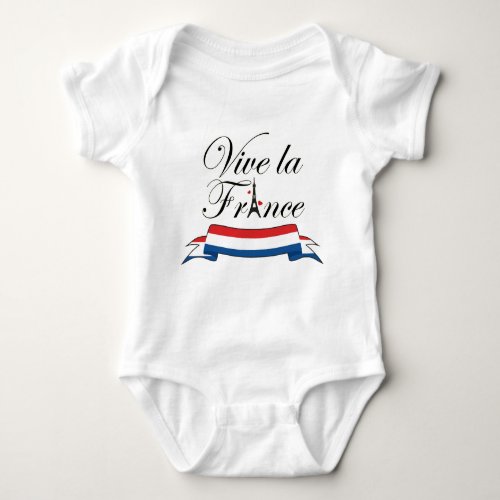 Vive la France Typography Baby Bodysuit