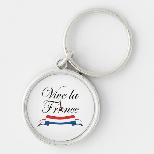 Vive la France Typography Keychain