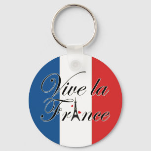 Vive la France Typography Keychain