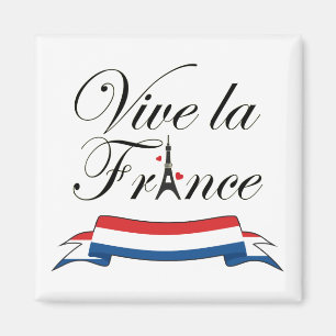 Vive la France Typography Magnet