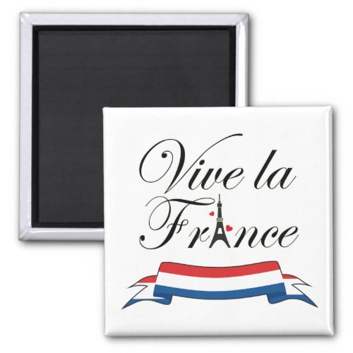 Vive la France Typography Magnet