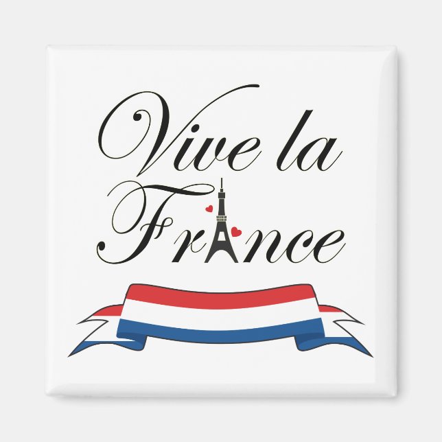 Vive la France Typography Magnet (Front)