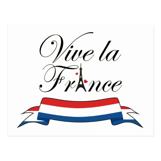 Vive la France Typography Postcard | Zazzle.com